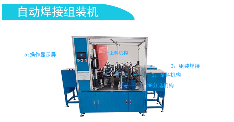 　　自动焊接组装机将上料、焊接、组装、扣上橡胶环等十二路工序进行全自动工作，显示屏操作简易解放双手，高效节约功夫成本，机械选取超声波焊接职能，智能检测遗漏产品和不良产品的分选；抵匾浼选用驰名品牌，机械安全耐用，运行不变靠得住。  　　产品具体:  　　型号:GST-YYG201A  　　电压:220VAC  　　功率:2000W  　　产能:600/H  　　尺寸:280*250*220CM  　　沉量:1000KG  　　配件:信捷  　　电压频率:50Hz±2%  　　PLC:三凌  　　显示器：威伦通  　　变频器:汇川  　　振盘：创优  　　CCD视觉:基恩